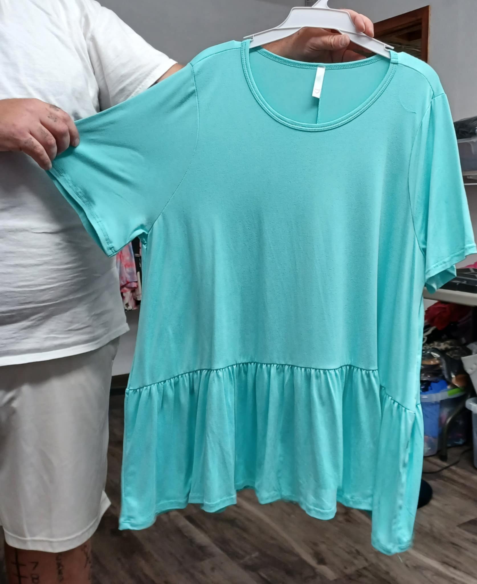 Light Aqua Minty Color Shirt Top