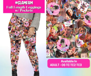 Clam Fam Sadie Full Length Legging Leggings w Pockets
