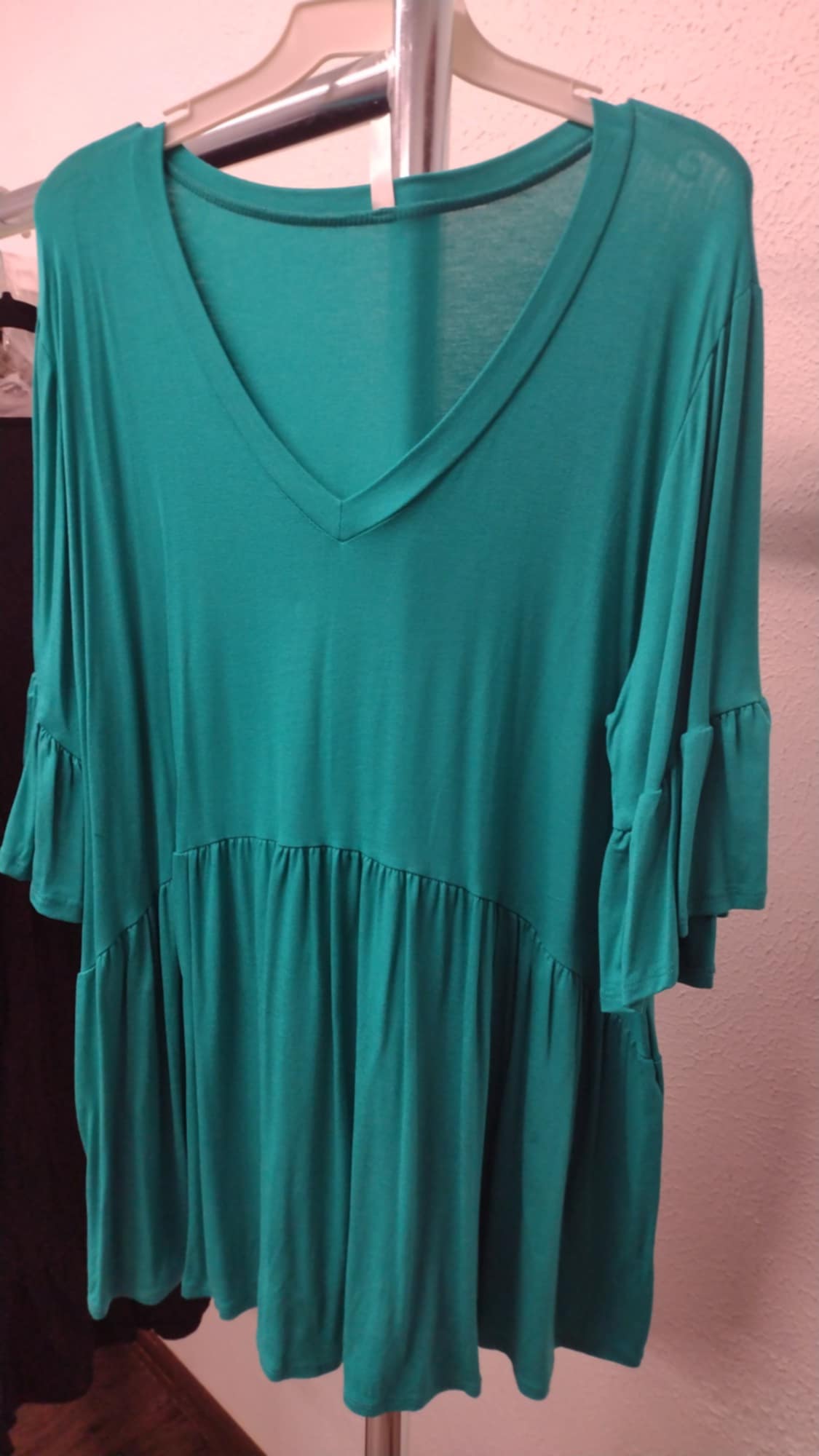 Solid Teal Turquoise Shirt Top