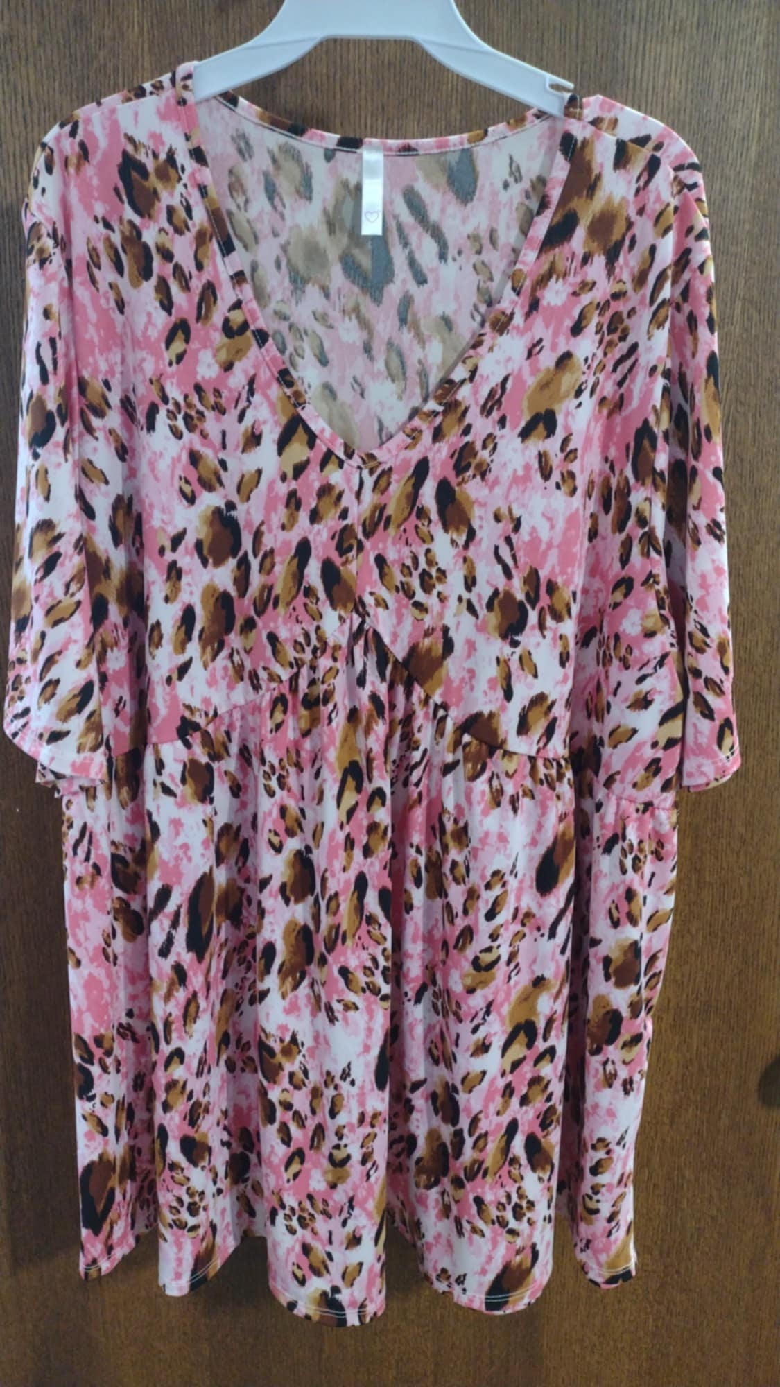 Pink Brown Leopard Shirt Top