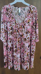 Pink Brown Leopard Shirt Top