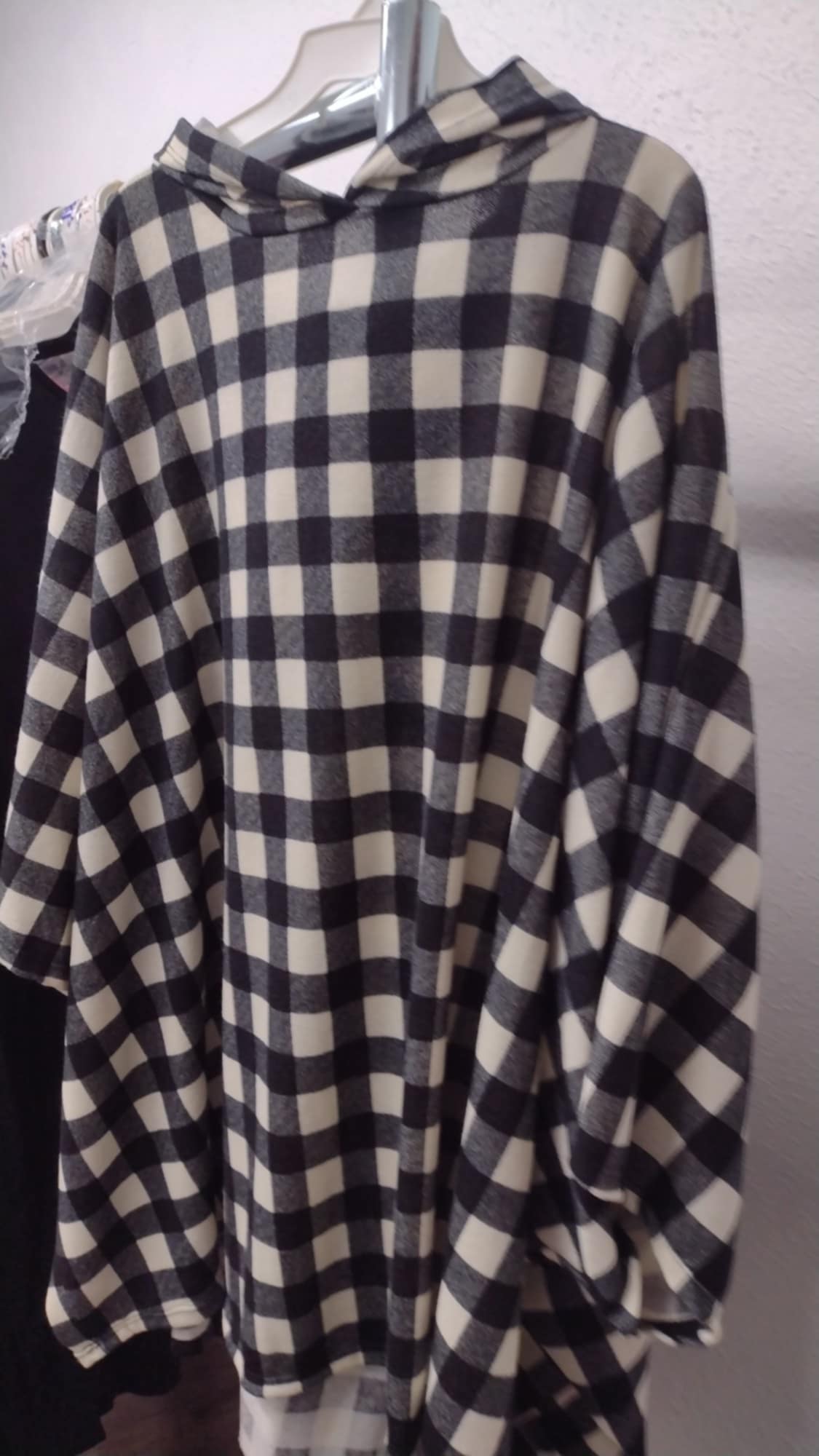 Black & White Plaid Hoodie