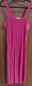 Pink Smocked Top Tiered Dress