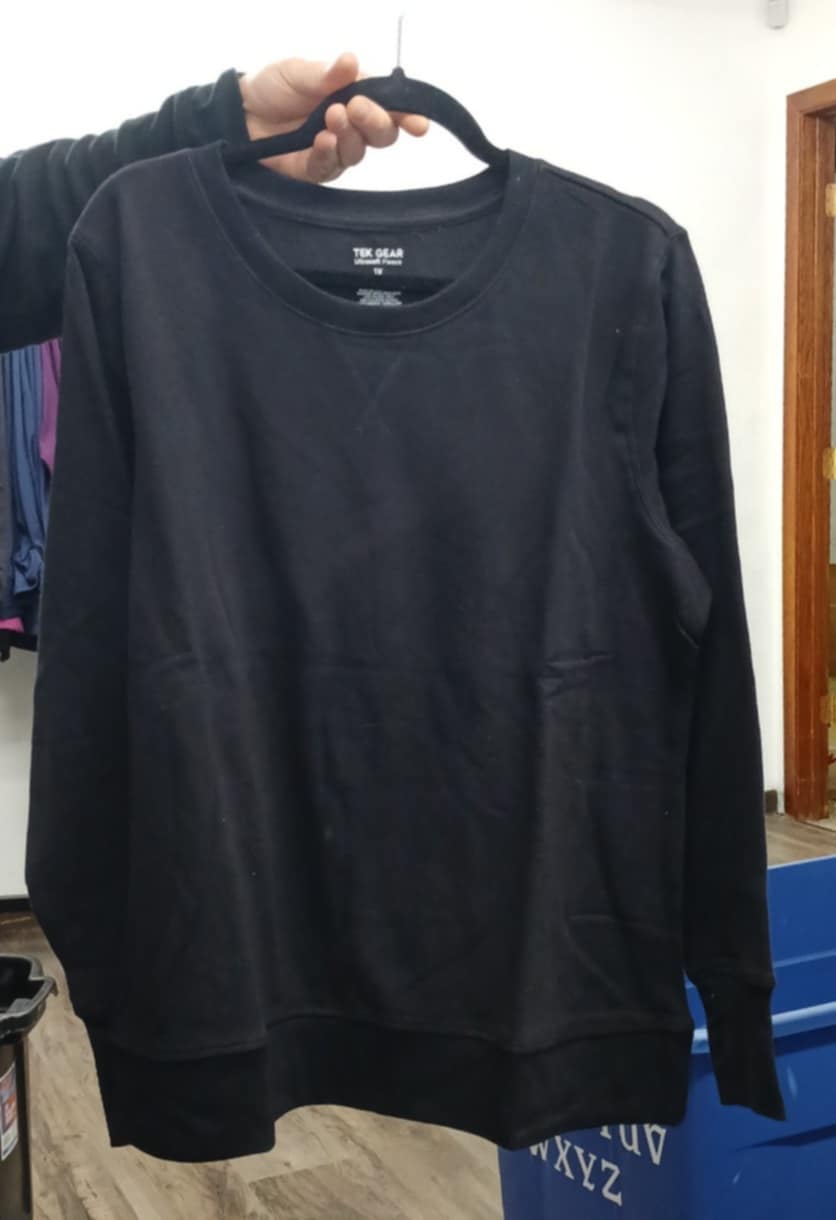 Black Long Sleeve Sweatshirt Sweat Shirt Top