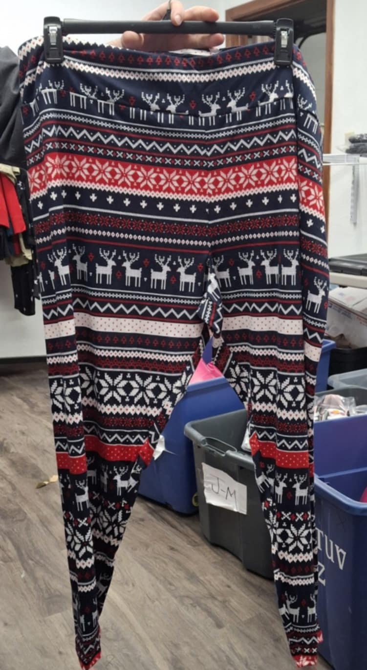Black Red Reindeer Snowflake Legging Leggings