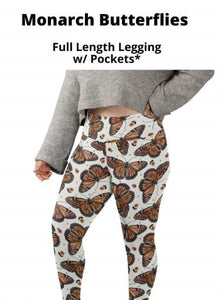 Monarch Butterflies Full Length Leggings w/ Pockets