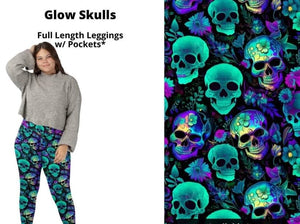 Glow Skulls Full Length Leggings w/ Pockets