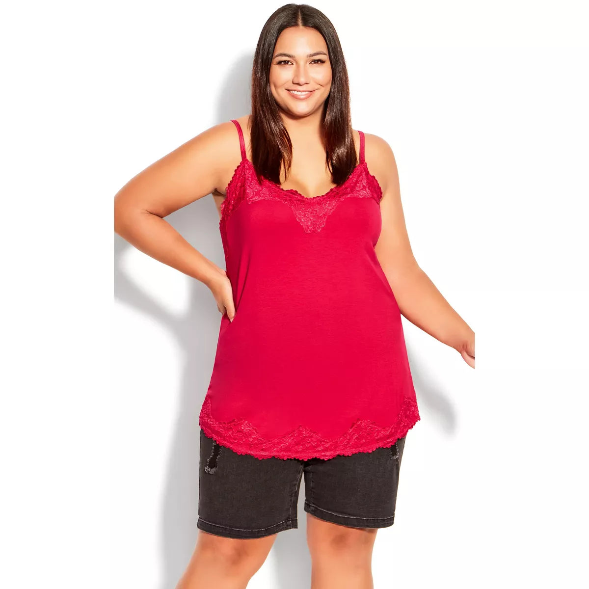 Persian Red Lace Cami Tank