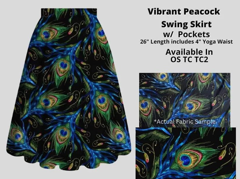 Vibrant Peacock Skirt