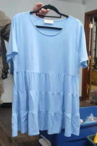 Light Blue Tiered Shirt Top