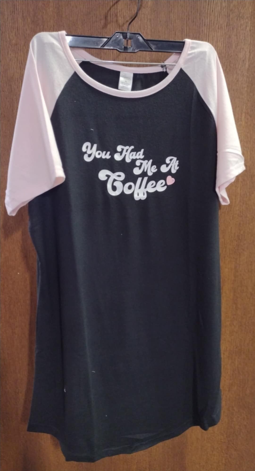 Black Pink You Had Me At Coffee Nightgown