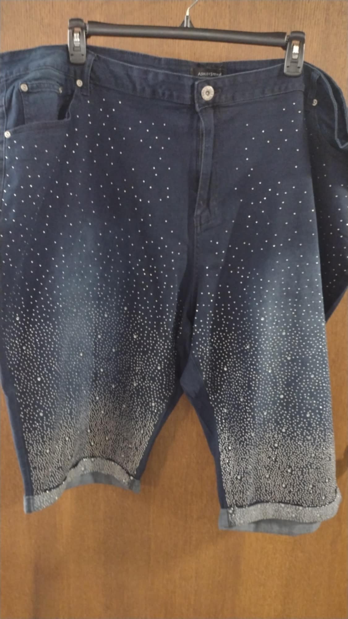 Gorgeous Denim Bermuda Short Shorts w Bling