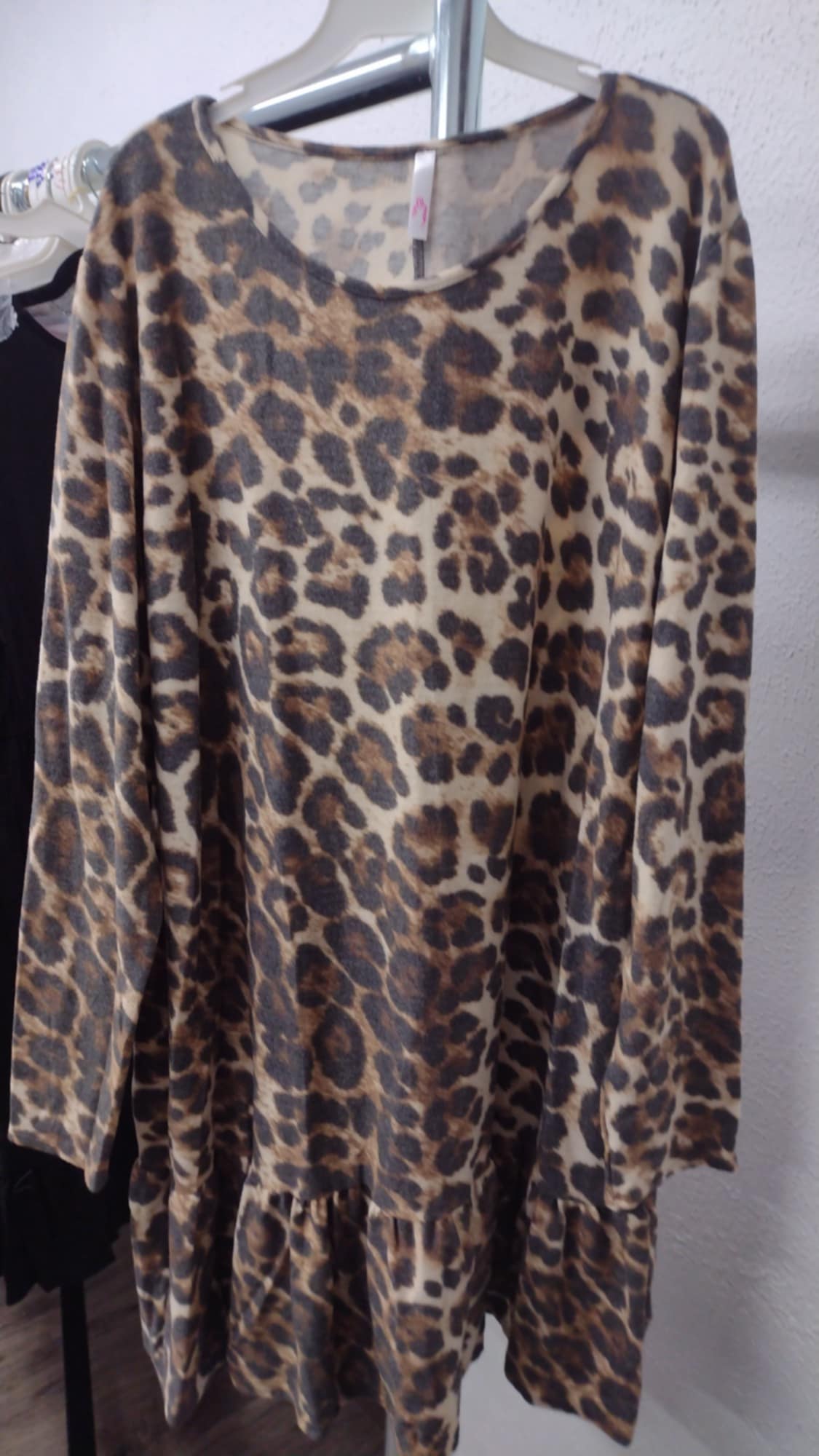 Leopard Dress w Ruffle Hem or Tunic Shirt Top