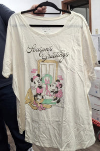 Ivory Seasons Greetings Mickey & Minnie Mouse Shirt Top