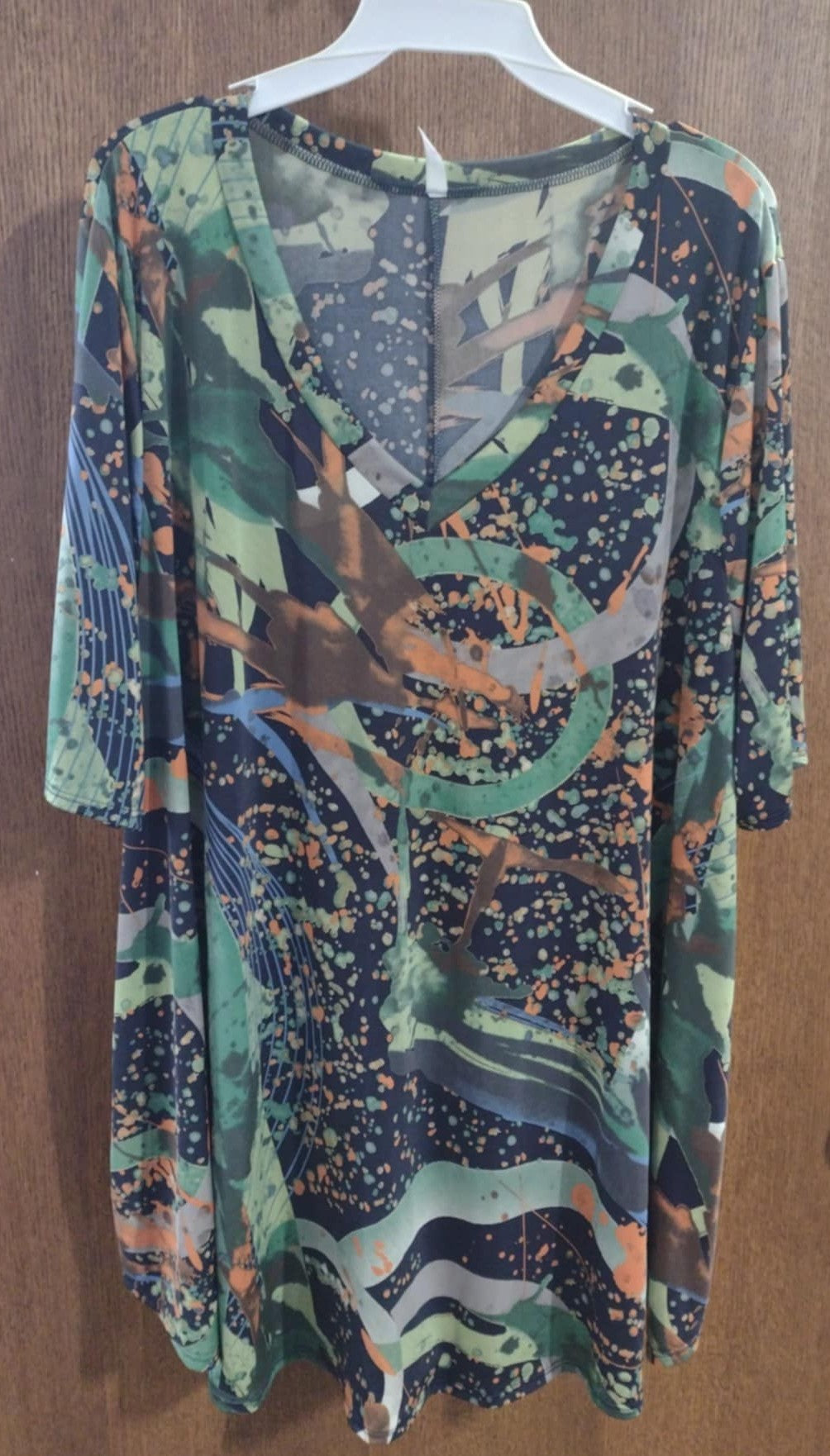 Black Green Orange Multi Shirt Top