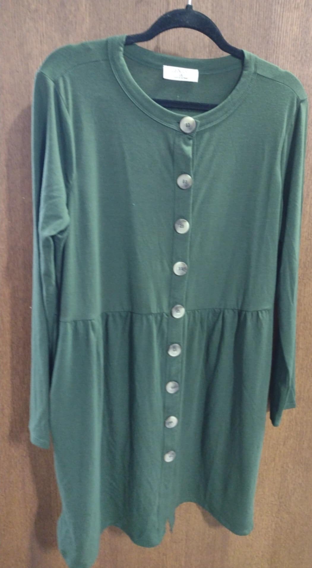 Green Button Shirt Top or Dress
