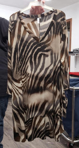 Brown Zebra Animal Print Dress