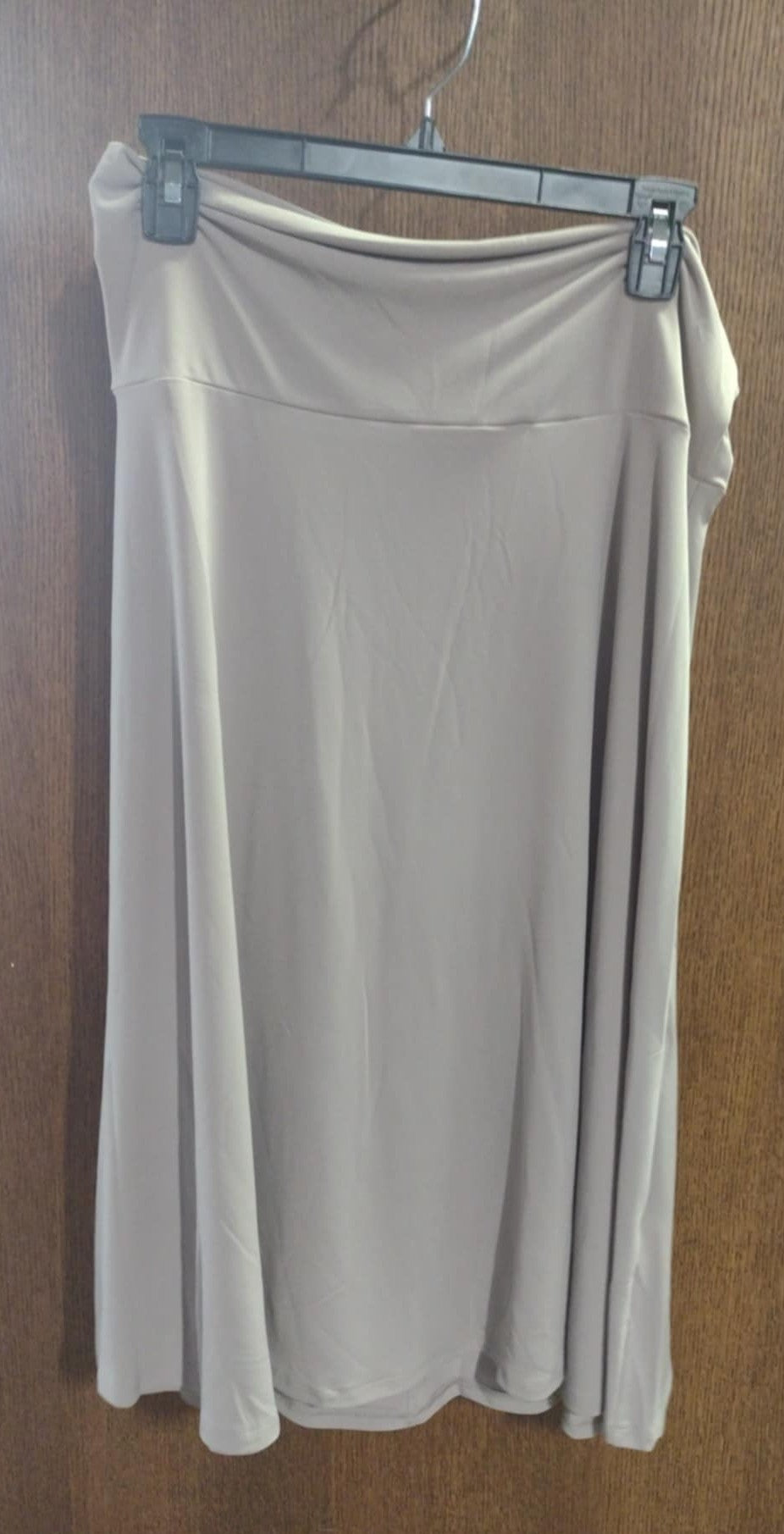 Solid Beige Flowy Skirt
