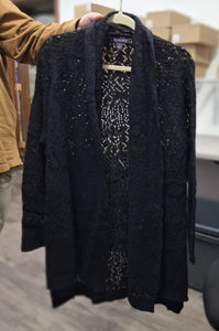 Black Knit Design Cardigan