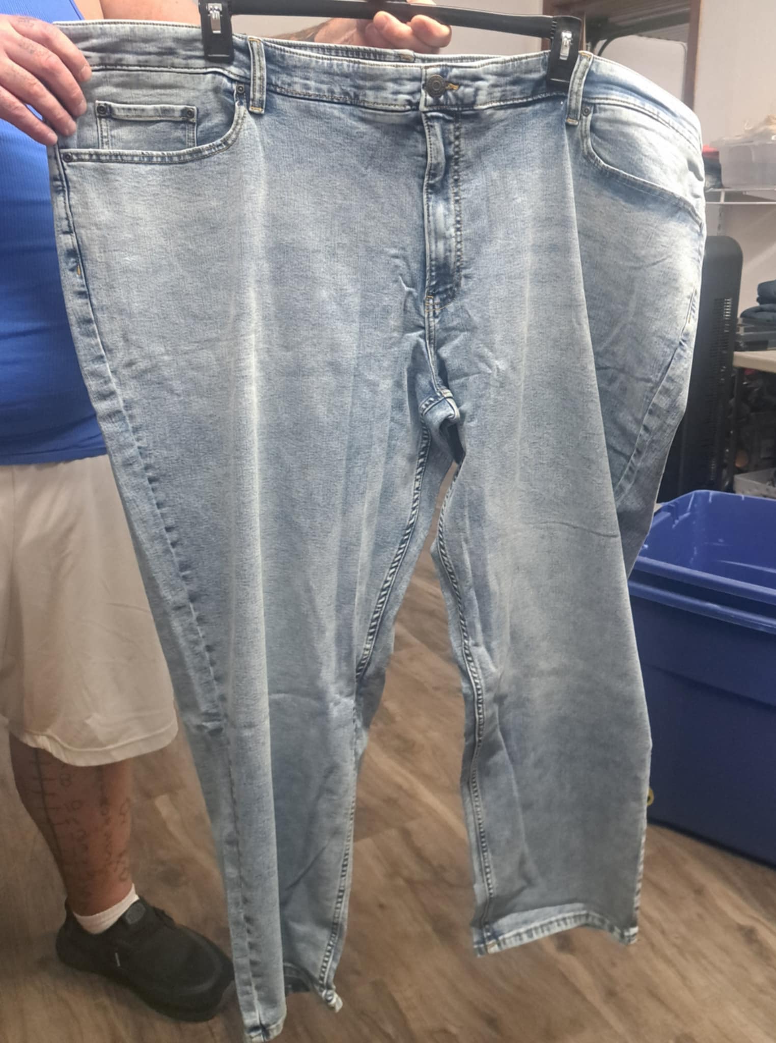 Mens Straight Leg Stretch Denim Blue Jeans Bluejeans Pants