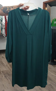 Gorgeous Deep Green V Neck Shirt Top