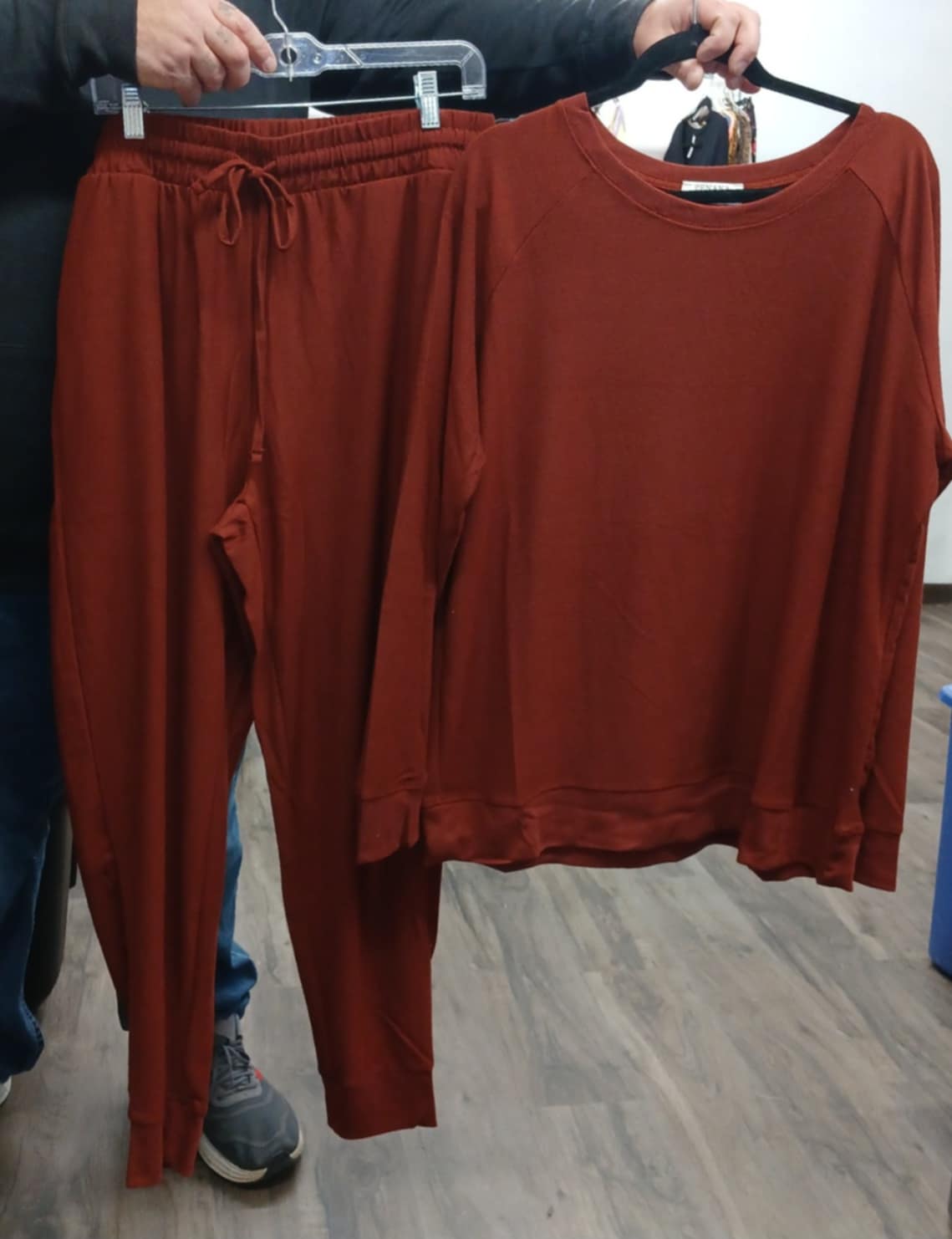 Rust 2 Piece Outfit Top and Jogger Bottoms