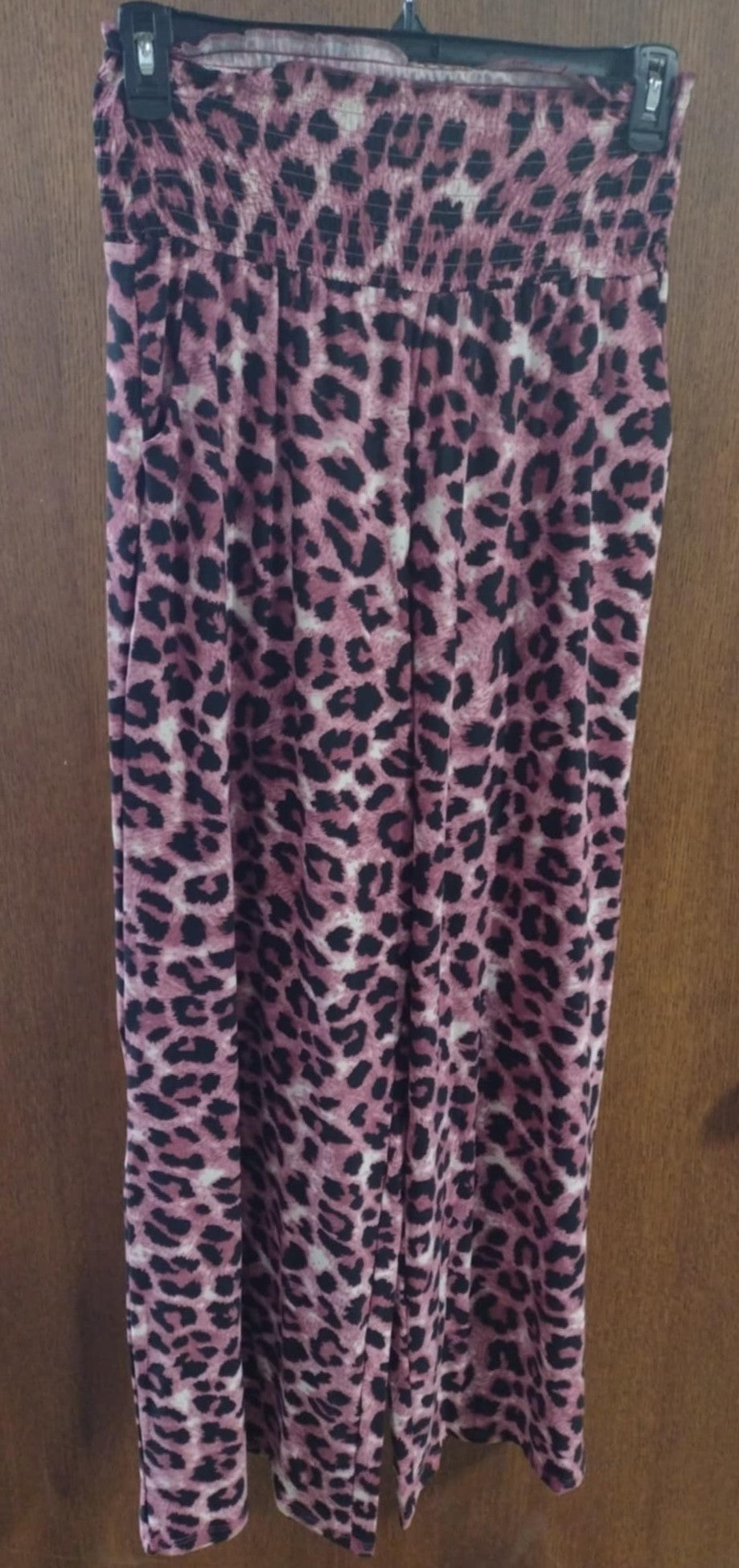 Pink Leopard Wide Leg Pant Pants