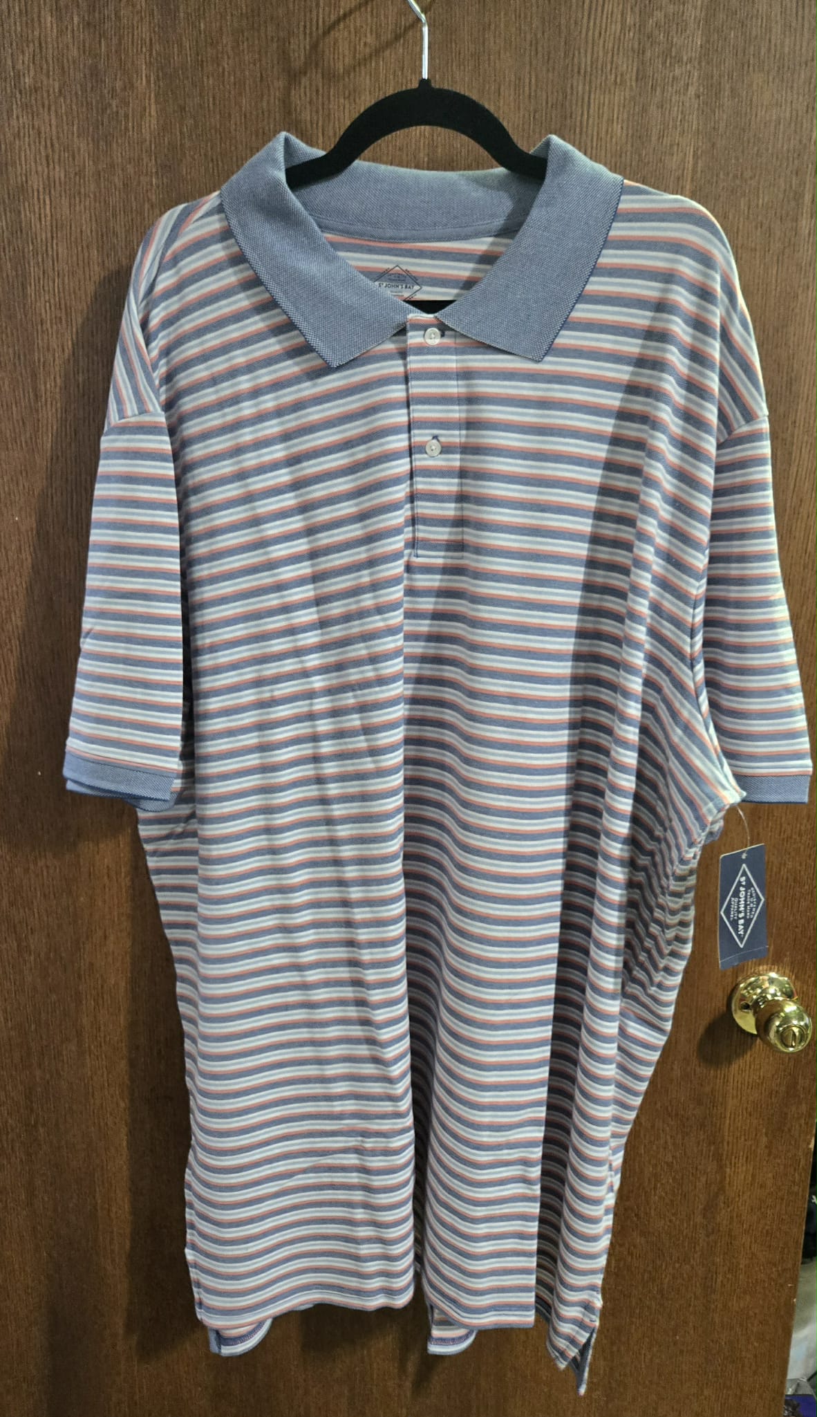 Mens Stripe Polo Shirt w Pockets