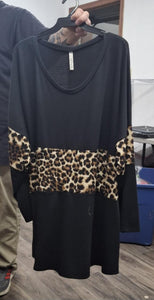 PSFU Black Leopard Black Shirt Top