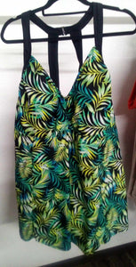 Black Green Tropical Vacation Swimsuit Swim Suit Bathing Suit