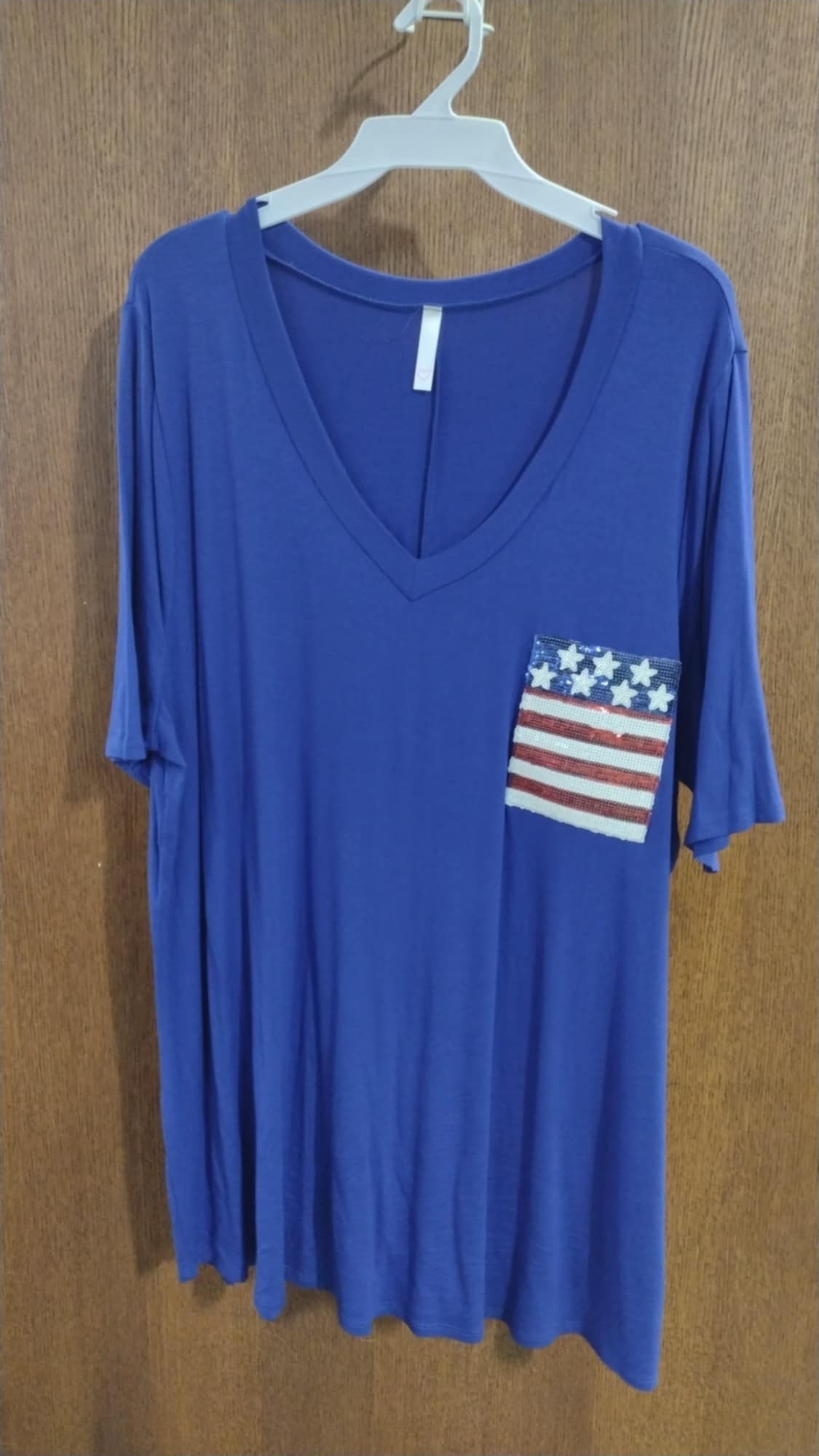 BLUE USA Sequin Pocket Shirt Top