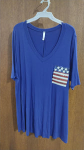 BLUE USA Sequin Pocket Shirt Top