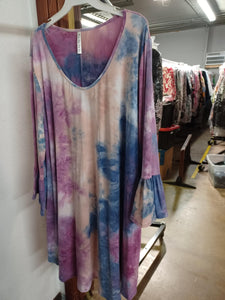 PSFU Tie Dye Dress w Bell Sleeves