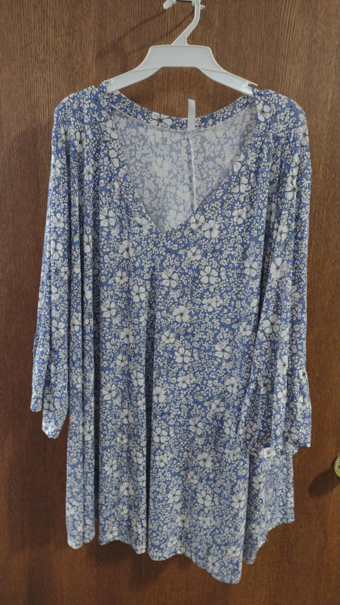 PSFU Blue Black White Floral Shirt Top