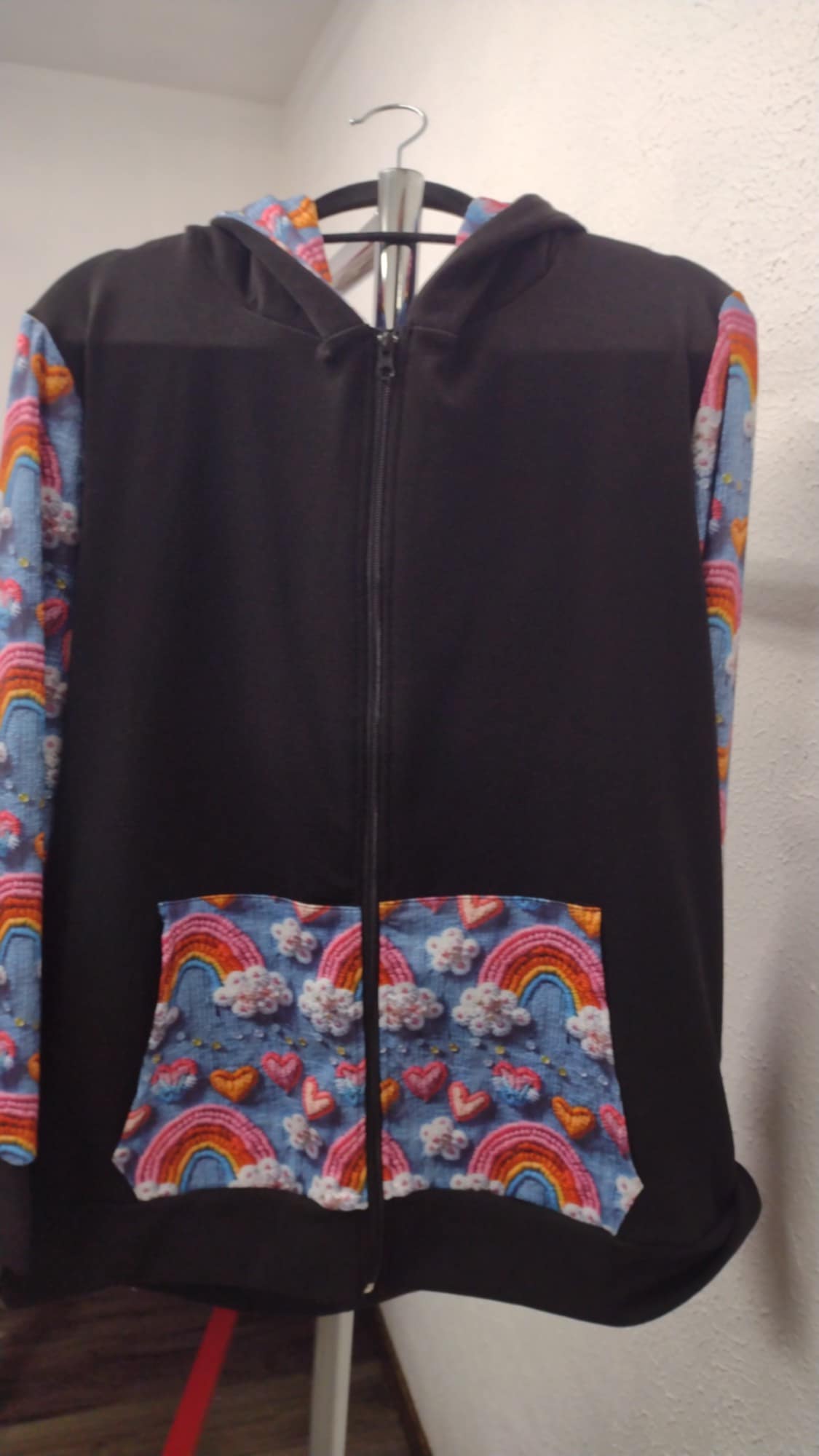 Black Rainbow Zip Up Hoodie