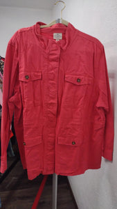 Pinky Red Cargo Jacket Shacket