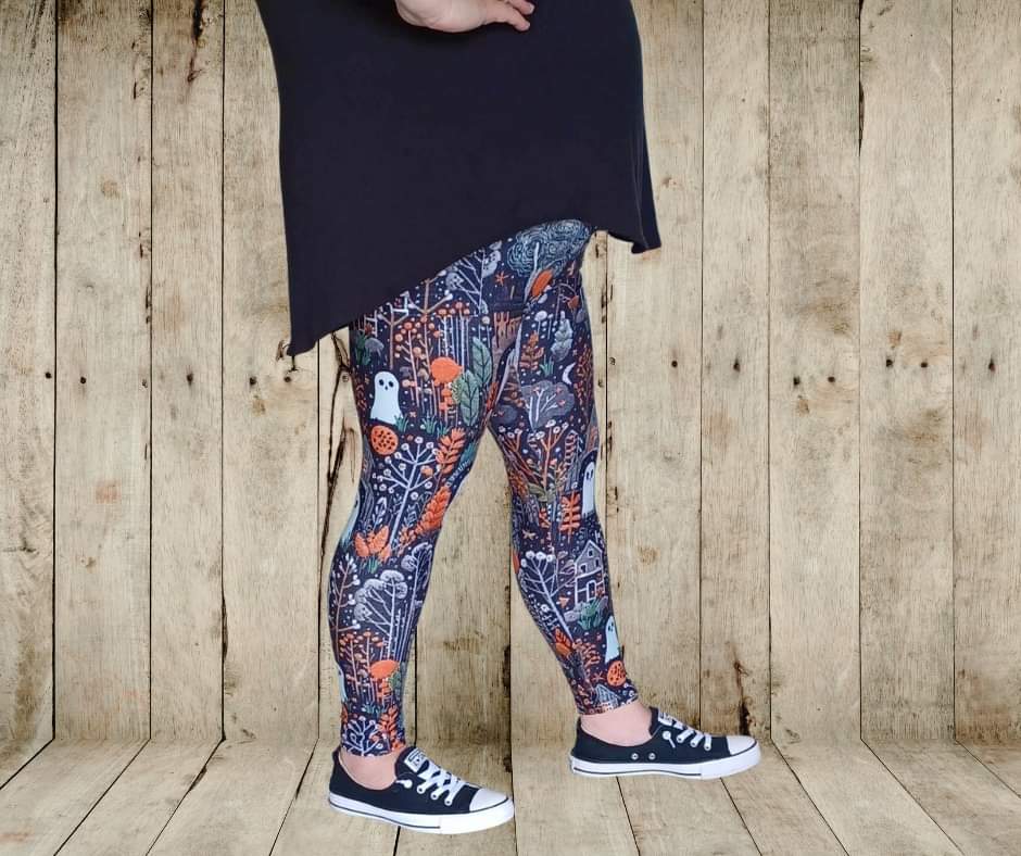 Black Home Is Where The Haunt Is Full Length Leggings