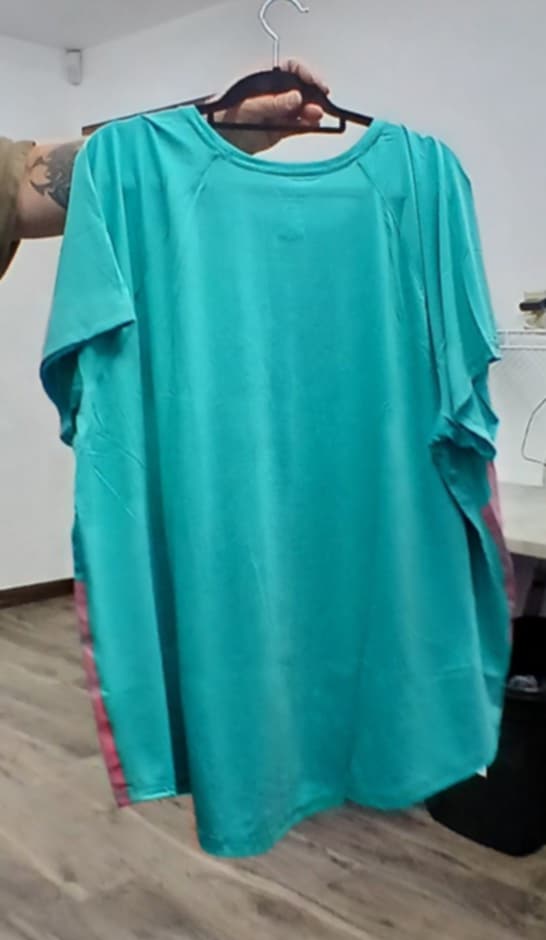 Teal Pink Shirt Top