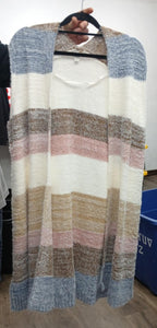 Blue Pink Brown Stripe Vest
