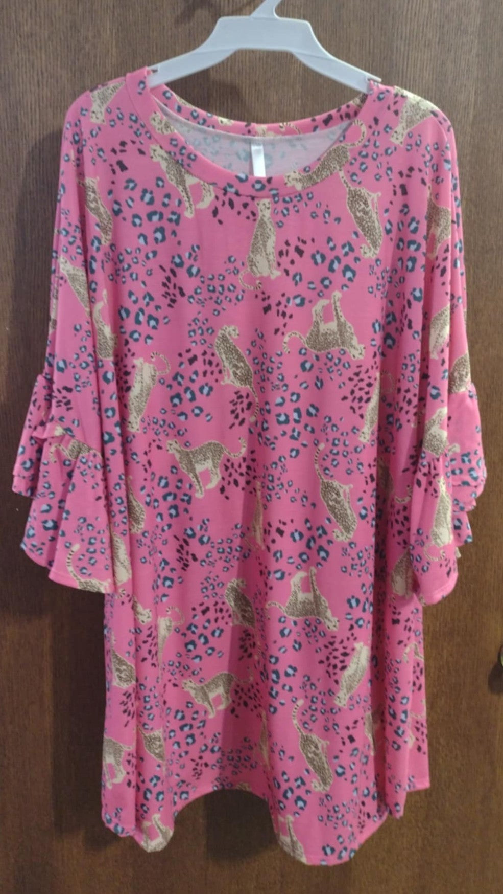 Bright Pink Cheetah Leopard Shirt Top