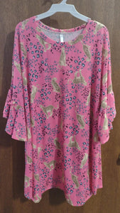 Bright Pink Cheetah Leopard Shirt Top