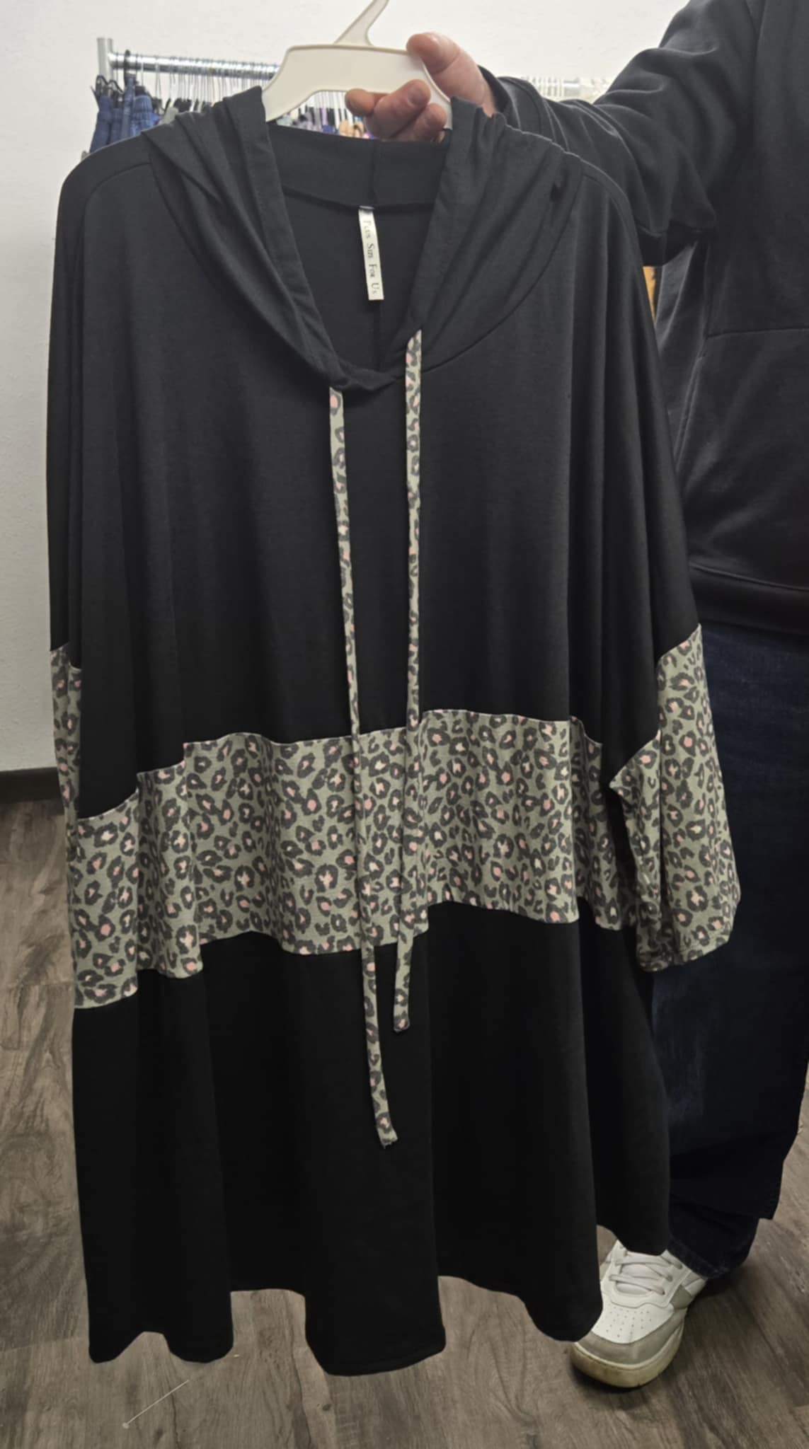 PSFU Black Gray Pink Leopard Hoodie