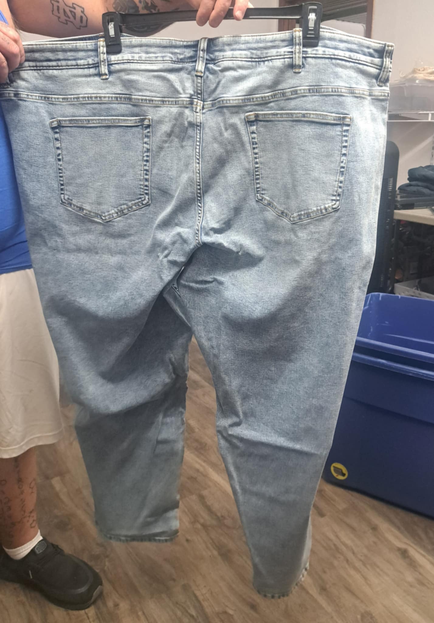 Mens Straight Leg Stretch Denim Blue Jeans Bluejeans Pants