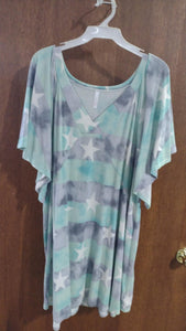 Beautiful Star Shirt Top w Extra Wide Sleeves