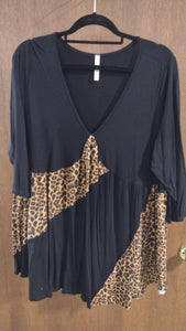 PSFU Black Leopard Shirt Top