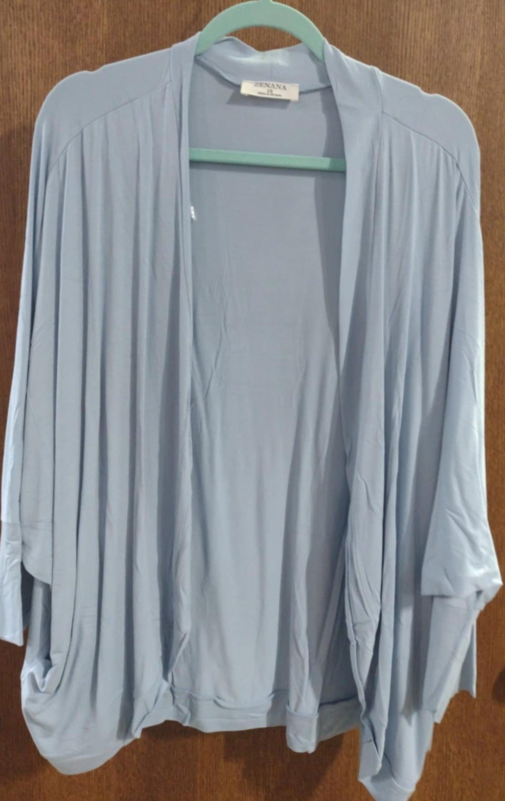 Ash Blue Open Front Cardigan w Pockets