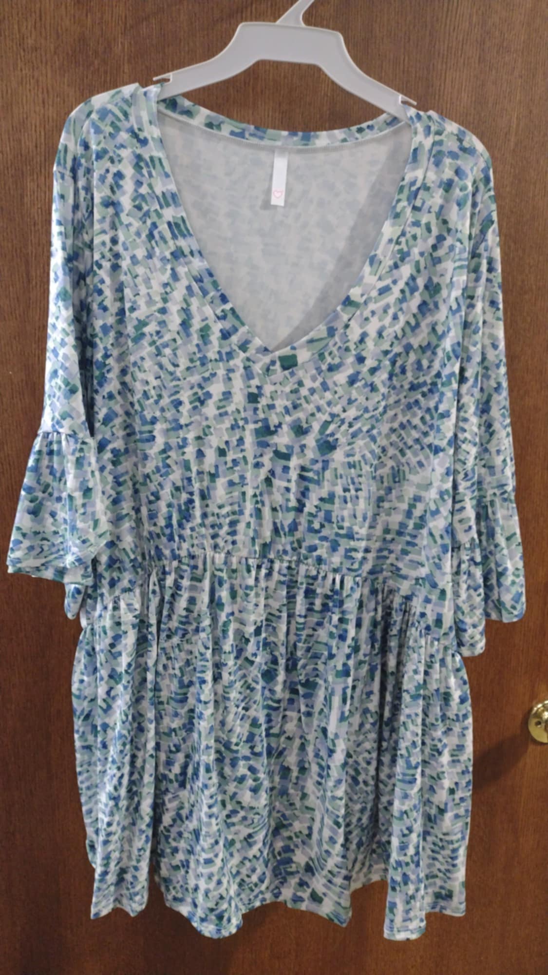 Blue Mint Design Shirt Top