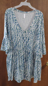 Blue Mint Design Shirt Top