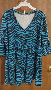 Bright Blue Zebra Shirt Top