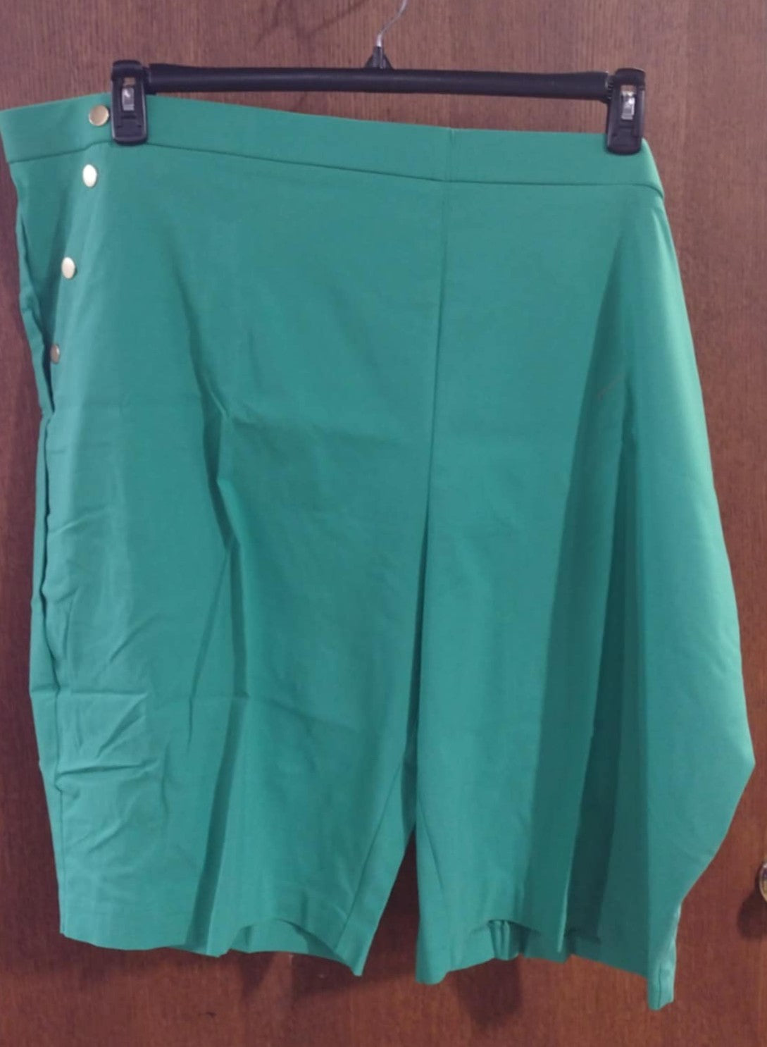 Green Stretchy Shorts w Gold Details
